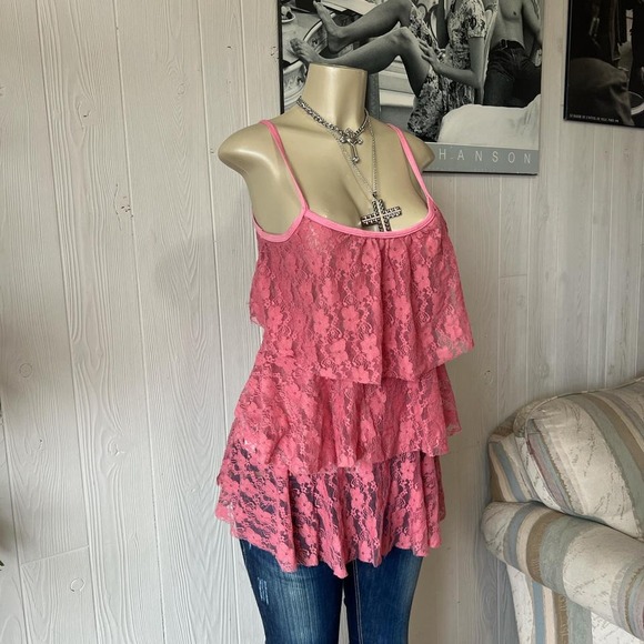 Peach salmon pink full lace‎ flowy tank 💋💖💓🌸 - Picture 2 of 7